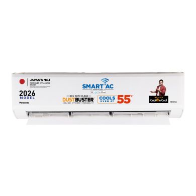Panasonic 1.5 Ton 4 Star Premium WiFi Inverter Smart Split AC (DustBuster Technology, Matter Enabled, AI, 55°C Operation, Higher Airflow, Copper Condenser, 8in1 Convertible, 4-Way Swing, PM0.1 Filter, CS/CU-NU18BKY4WX, 2026 Model, White)